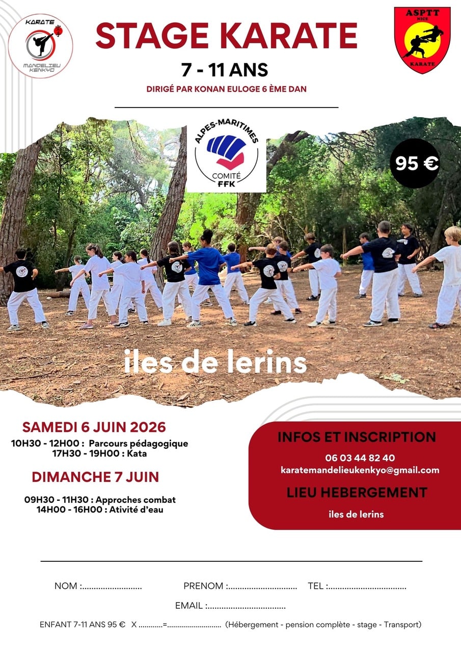 STAGE KARATE ENFANTS JUIN 26