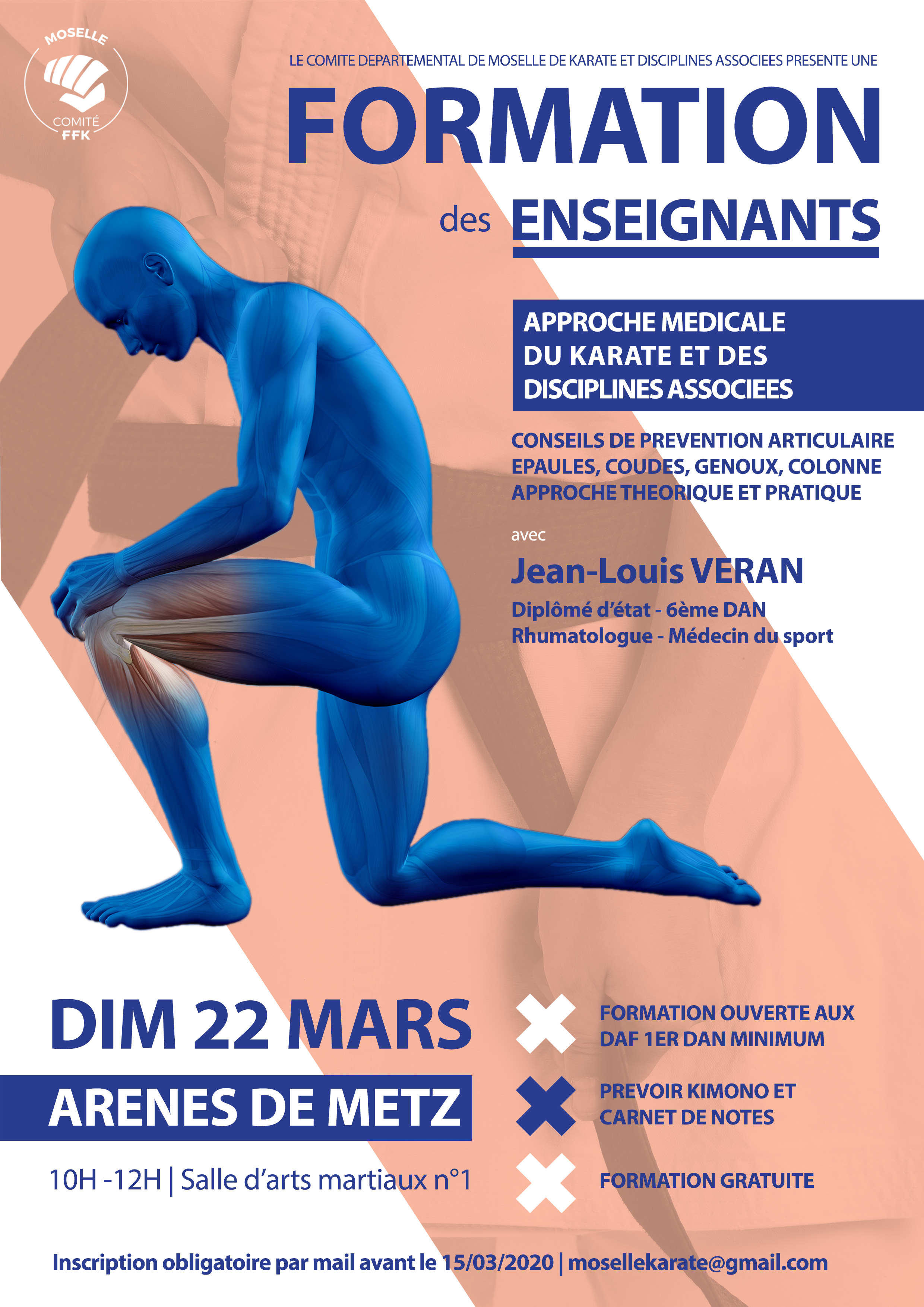 Formation enseignants comite moselle karate - approche medicale - 22 mars 2020