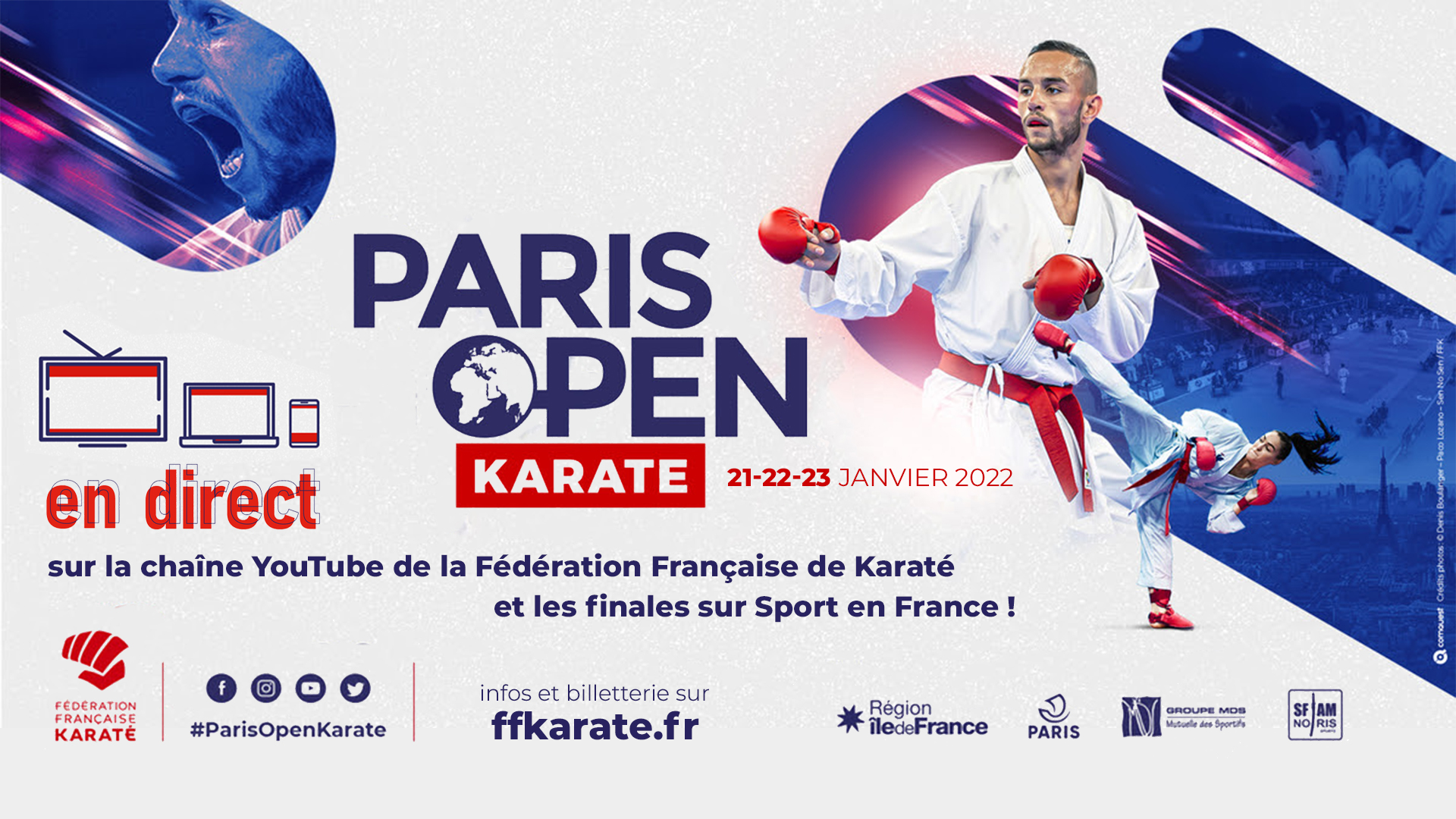 Le Paris Open Karaté diffusé en direct ! Comité Départemental de Côte
