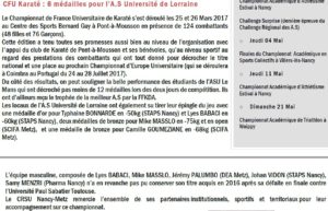 Article newsletter mars CR Sport U Nancy-Metz