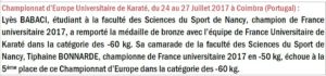 NEWSLETTER N°51 – Septembre 2017 FF SPORT U