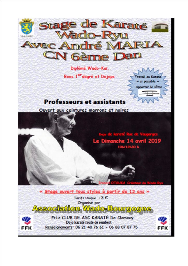 Professeurs et Assistants Stage avec André Maria Wado Bourgogne