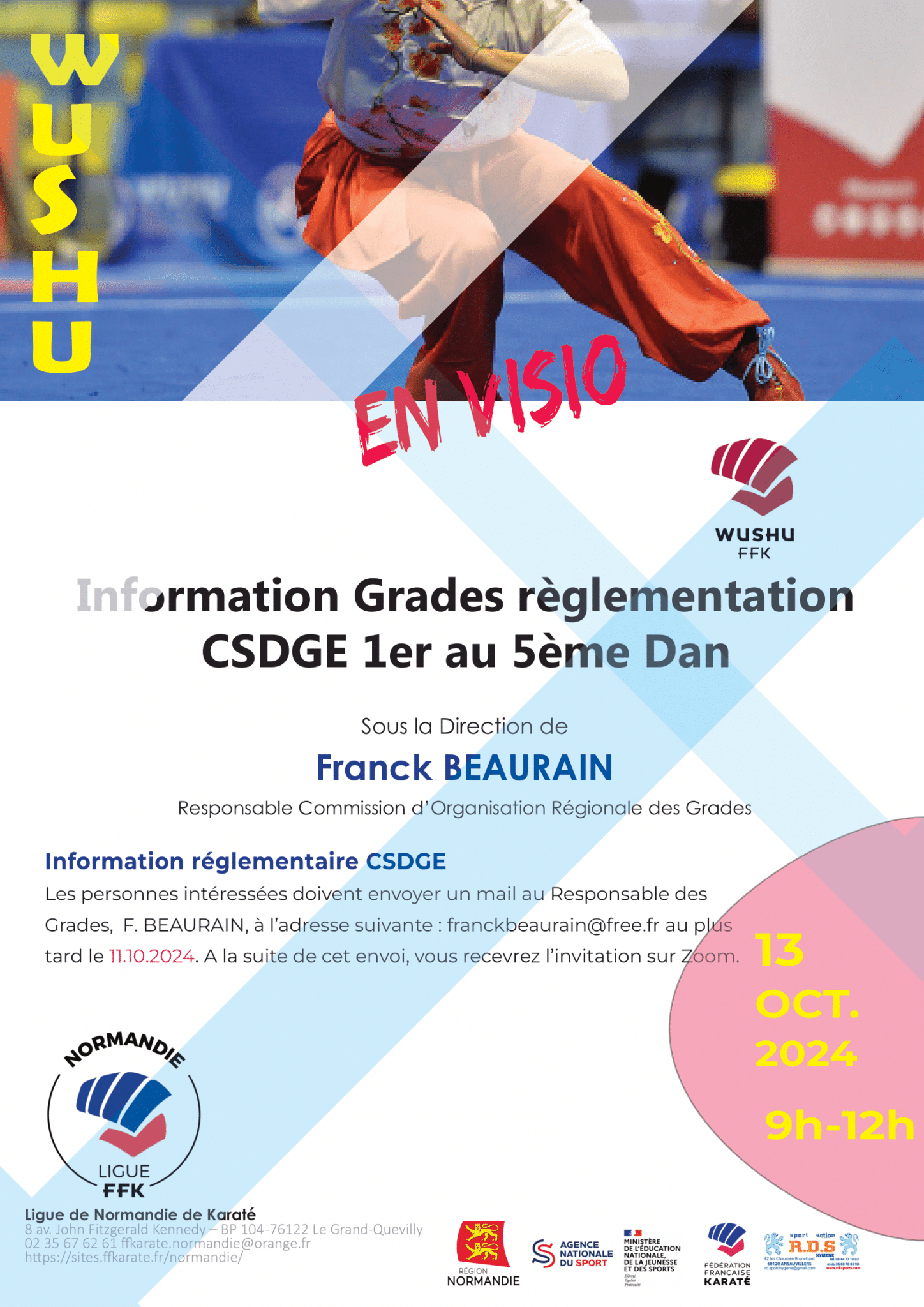Informations Jury et candidats Grades Wushu Ligue Régionale Normandie