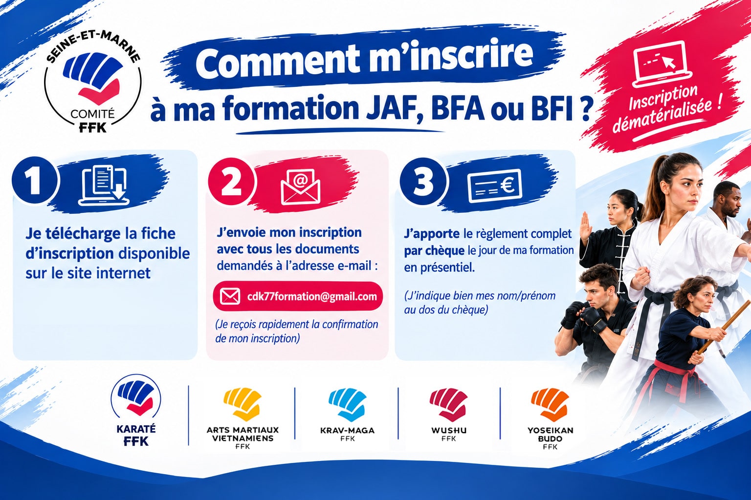 Comment m'inscrire à ma formation JAF, BFA ou BFI ?